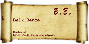 Balk Bence névjegykártya